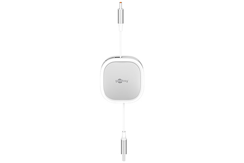 Self-Retracting USB-C Cable - White