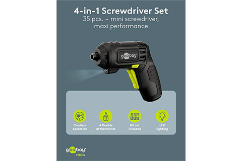 4-in-1 Mini Cordless Screwdriver Set - 35 Pcs - Lifestyle