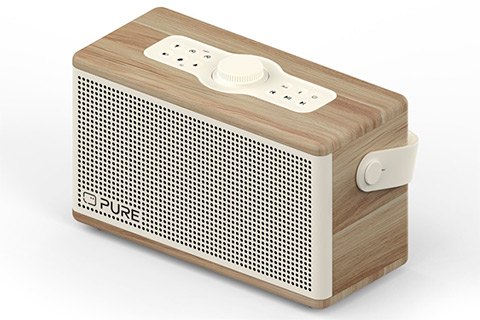 Pure Classic Aura Portable Speaker with Bluetooth - White Oak