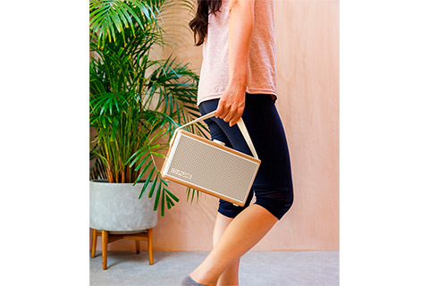 Pure Classic Aura Portable Speaker with Bluetooth - White Oak - Lifestyle