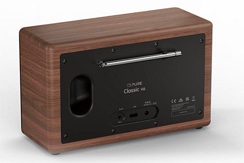 Pure Classic H6 FM/DAB+ Radio with Bluetooth - Walnut - Back