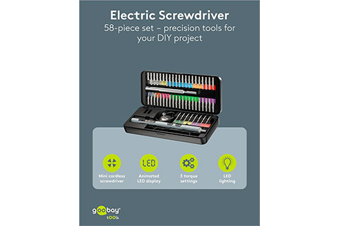 58-in-1 Electric Screwdriver with 50-Piece Precision Bit Set