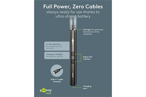 Electric Screwdriver with 20-Piece Precision Bit Set