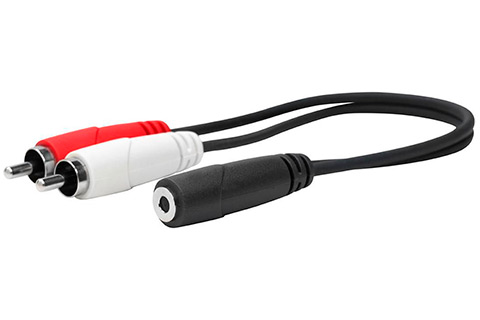 Stereo Minijack female to phono adapter (0,2 meter)