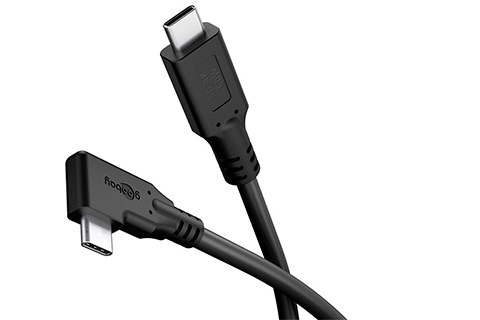 USB-C - Angled USB-C cable l Black (60W, HighSpeed)