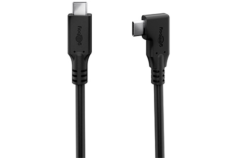 USB-C - Angled USB-C cable l Black (60W, HighSpeed)