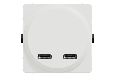 LK One Dual USB Charger Type C+C (21W / 2.3A) - White