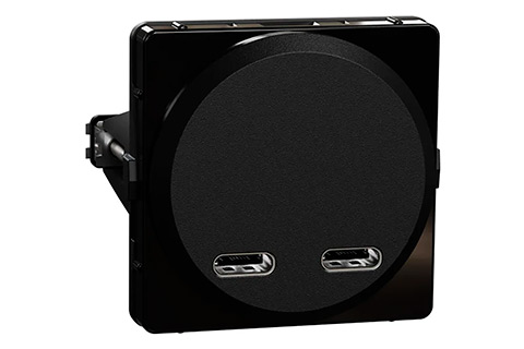 LK One Dual USB Charger Type C+C (21W / 2.3A) - Black