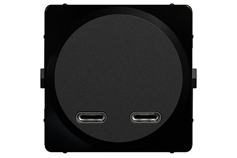LK One Dual USB Charger Type C+C (21W / 2.3A) - Black