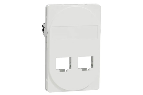 One Actassi/Keystone Double Outlet RJ45, 1.5 Module - White