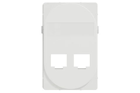 One Actassi/Keystone Double Outlet RJ45, 1.5 Module - White