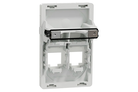 One Actassi/Keystone Double Outlet RJ45, 1.5 Module - White