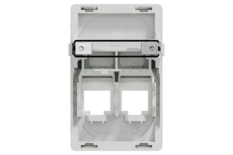 One Actassi/Keystone Double Outlet RJ45, 1.5 Module - White