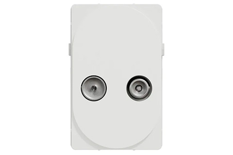 LK Antenna outlet loop-through box, TV/R, 1.5 module - White