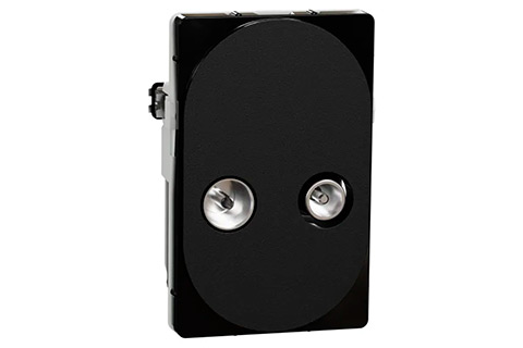 LK Antenna outlet loop-through box, TV/R, 1.5 module - Black