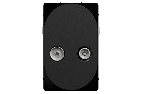 LK Antenna outlet loop-through box, TV/R, 1.5 module - Black