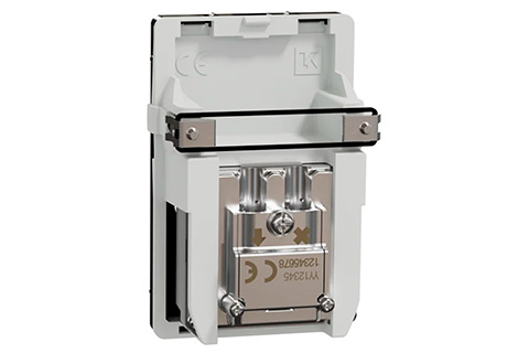 LK One Antenna outlet end socket, TV/R, 1.5 Module - Black - Back