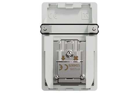 LK One Antenna outlet end socket, TV/R, 1.5 Module - White - Back