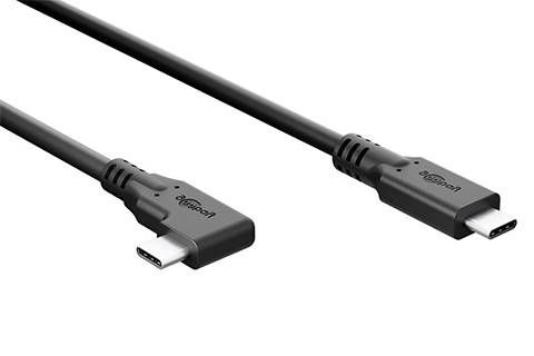USB-C - Angled USB-C Cable l Black (100W, Highspeed)