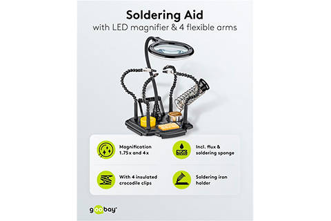 Soldering Iron Stand with Magnifying Glass