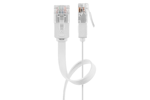 CAT6 U/UTP Flat network cable, RJ45 - White
