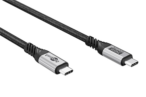 USB-C cable textile | Grey (240W, Highspeed)