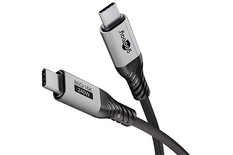 USB-C cable textile | Grey (240W, Highspeed)