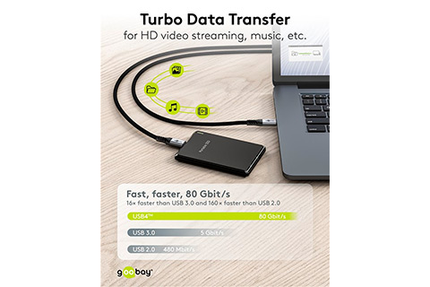 USB-C cable textile | Grey (240W, Highspeed) - Lifestyle