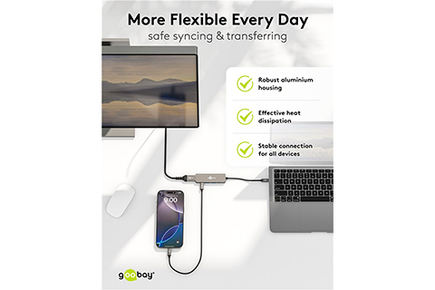 5-Port USB Hub with HDMI (2x USB-C, 2x USB-A, 1x HDMI 5Gbit/s)