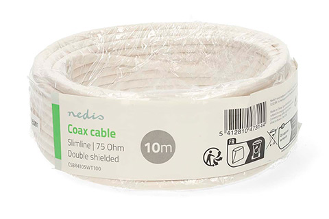 Coax Antenna Cable, Double Sheilded (CCS, Ø4,8 mm.) - 10 meter