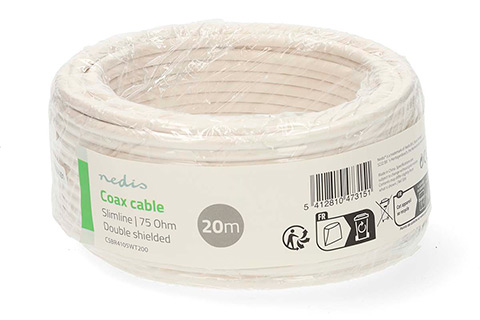 Coax Antenna Cable, Double Sheilded (CCS, Ø4,8 mm.) - 20 meter