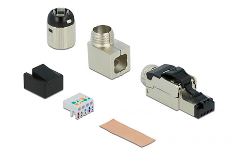 Cat 6a RJ45 Field Termination Plug Metal Angled