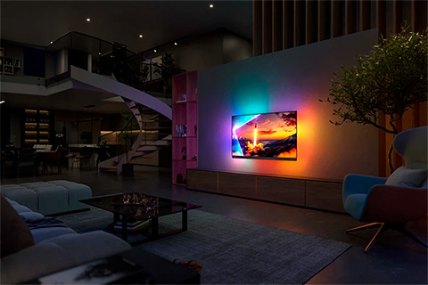 Philips OLED+ 4K Google TV with Ambilight | OLED910/12 Series - Lifestyle