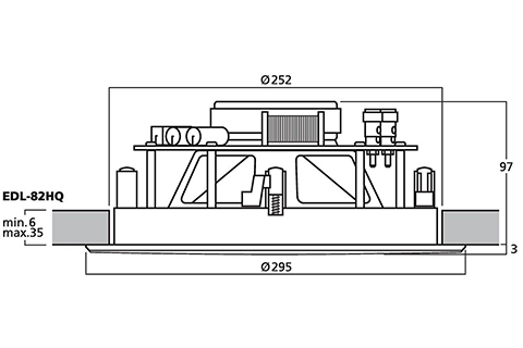 Monacor EDL-82HQ In-Ceiling Speaker - Diagram