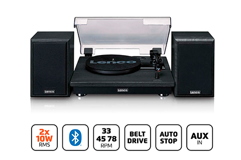 Lenco pladespiller med højttalere (20 Watt) - Black