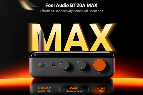 Fosi Audio BTA20A Max Bluetooth stereo amplifier | 48V (2x 300W, 4 Ohm) - Lifestyle