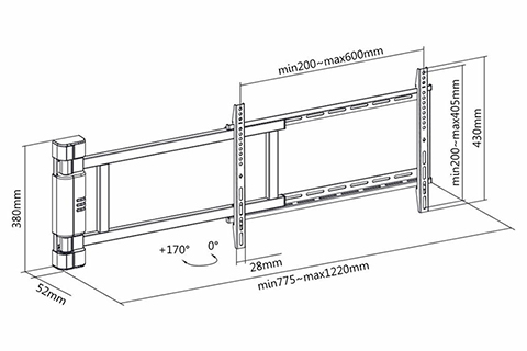 Multibrackets M Motorized Swing Mount X-Large (37–70