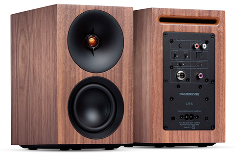 L/R S Active Bookshelf Speakers - Walnut - Back