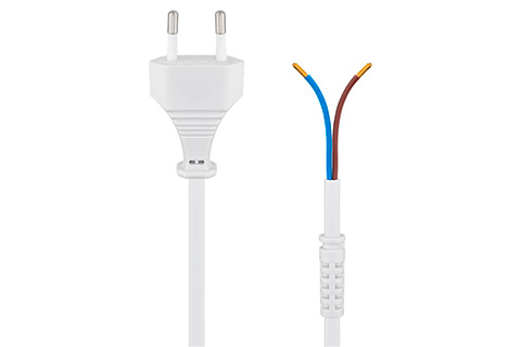 Euro plug power cable for assembly | White (CEE7/16)