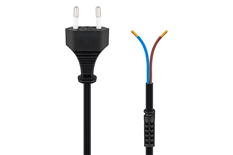 Euro plug power cable for assembly | Black (CEE7/16)