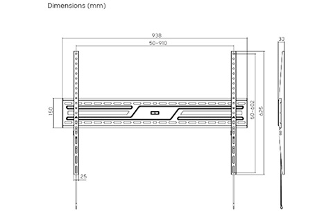 TV wall mount Fixed XXL (43–100