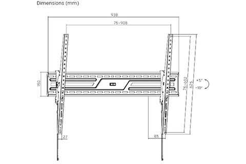 TV wall mount TILT XXL (50–100
