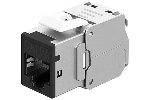 Keystone RJ45 CAT 6A, STP, Slim - Black