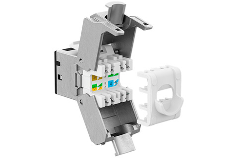 Keystone RJ45 CAT 6A, STP, Slim - Black