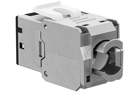 Keystone RJ45 CAT 6A, STP, Slim - Black - Back