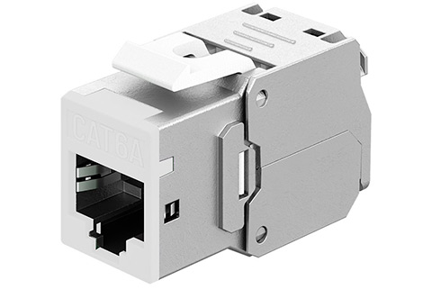 Keystone RJ45 CAT 6A, STP, Slim - White