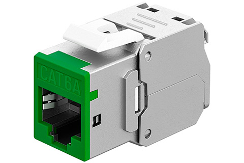 Keystone RJ45 CAT 6A, STP, Slim - Green
