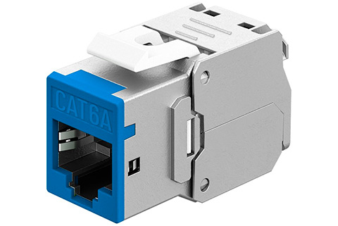 Keystone RJ45 CAT 6A, STP, Slim - Blue