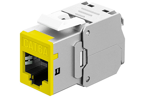 Keystone RJ45 CAT 6A, STP, Slim - Yellow