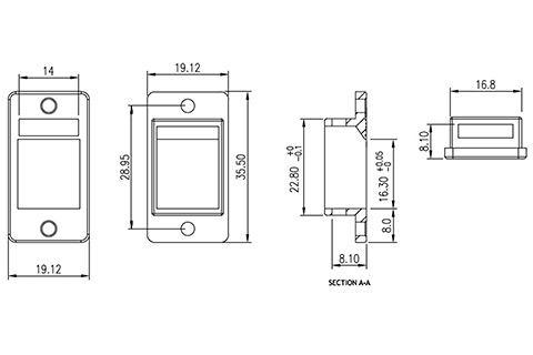 Keystone Holder/Bezel for Device Installation - Diagram